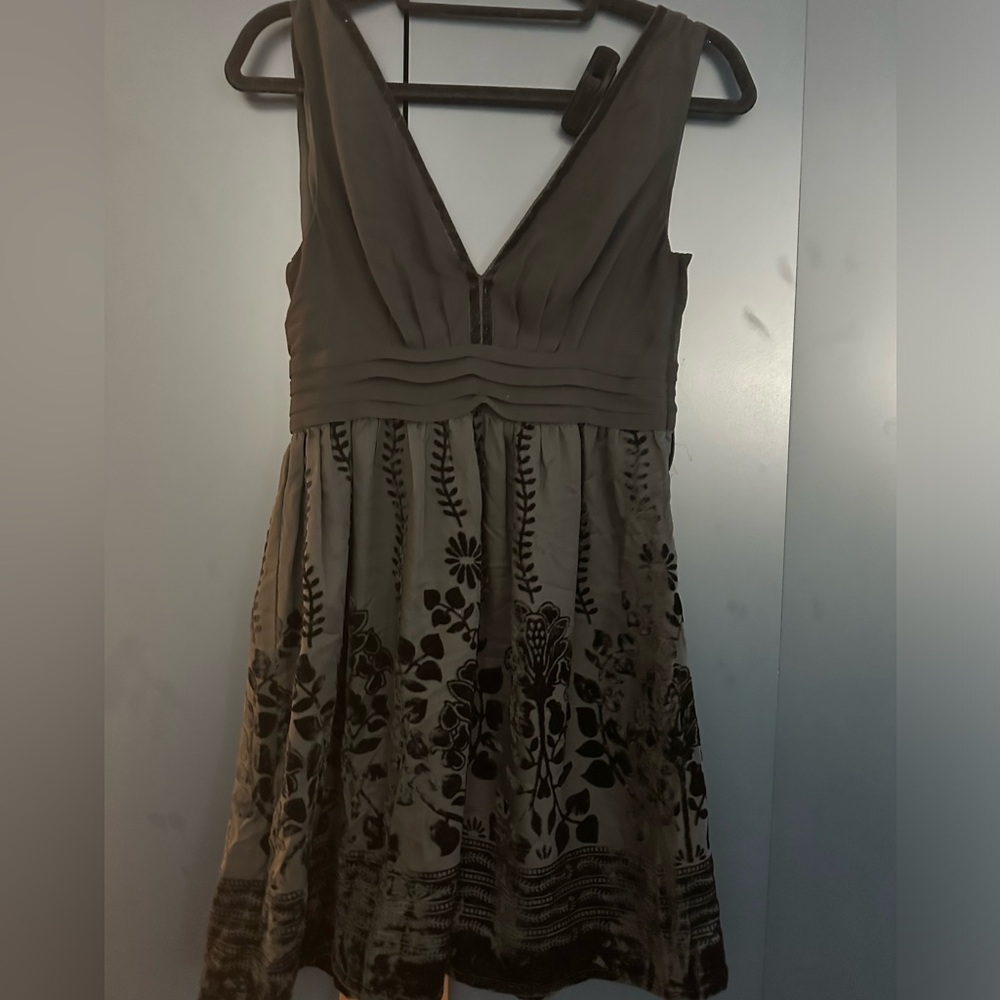 Black dress with velvet flowers